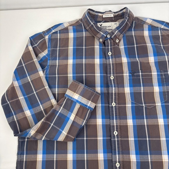 American Eagle Outfitters Other - American Eagle Outfitters Mens Plaid Athletic Fit L/S Button Down Shirt‎ XXL